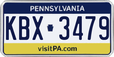 PA license plate KBX3479