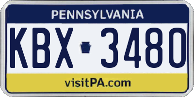 PA license plate KBX3480