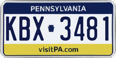 PA license plate KBX3481