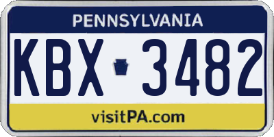 PA license plate KBX3482