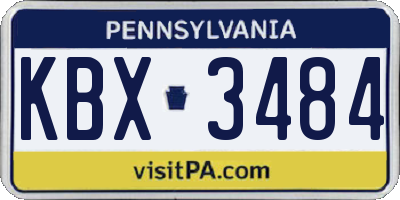 PA license plate KBX3484