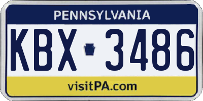 PA license plate KBX3486