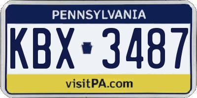 PA license plate KBX3487