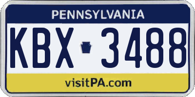 PA license plate KBX3488