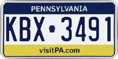 PA license plate KBX3491