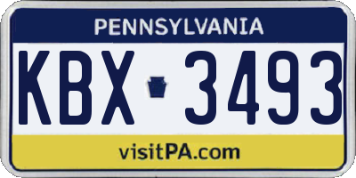 PA license plate KBX3493