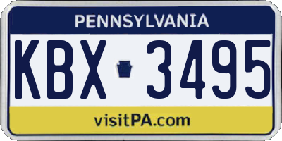 PA license plate KBX3495