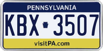 PA license plate KBX3507