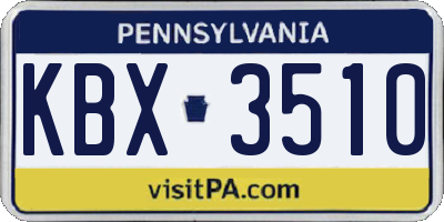 PA license plate KBX3510