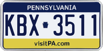 PA license plate KBX3511