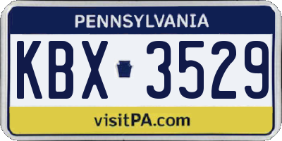 PA license plate KBX3529
