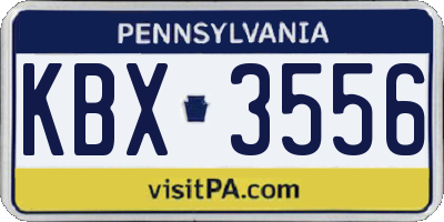 PA license plate KBX3556
