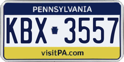 PA license plate KBX3557