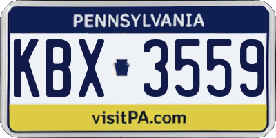 PA license plate KBX3559