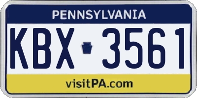 PA license plate KBX3561