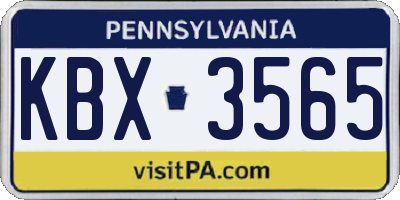 PA license plate KBX3565