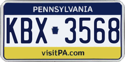 PA license plate KBX3568