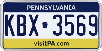 PA license plate KBX3569