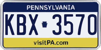 PA license plate KBX3570