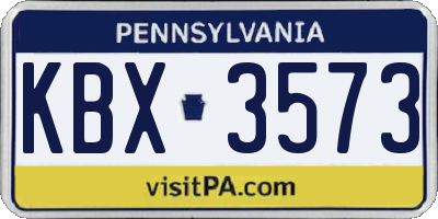 PA license plate KBX3573