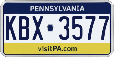 PA license plate KBX3577