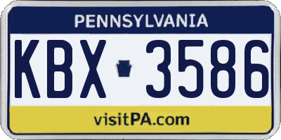 PA license plate KBX3586