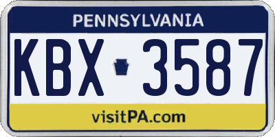 PA license plate KBX3587