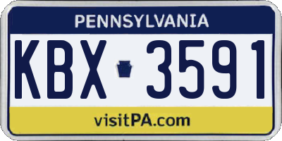 PA license plate KBX3591