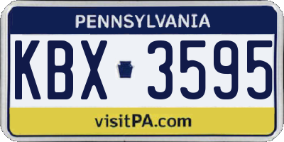 PA license plate KBX3595