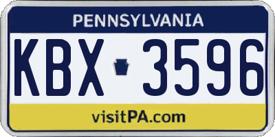 PA license plate KBX3596