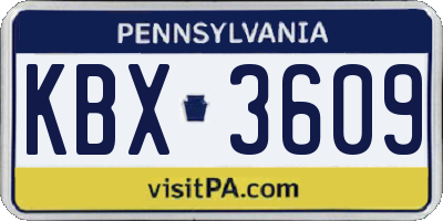 PA license plate KBX3609