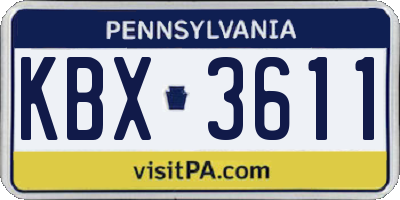 PA license plate KBX3611