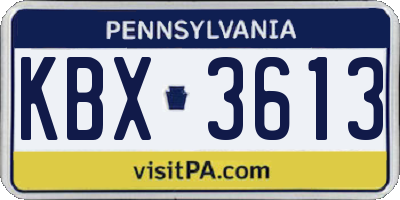 PA license plate KBX3613