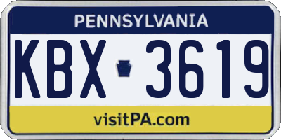 PA license plate KBX3619