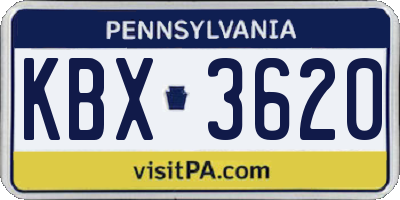 PA license plate KBX3620