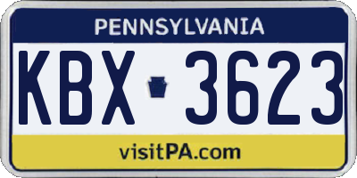 PA license plate KBX3623