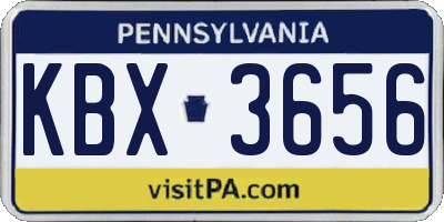 PA license plate KBX3656