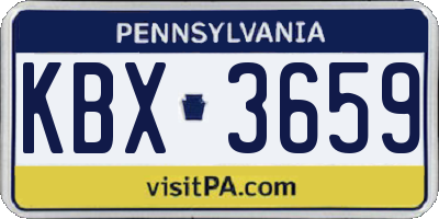 PA license plate KBX3659