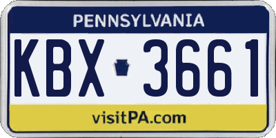PA license plate KBX3661