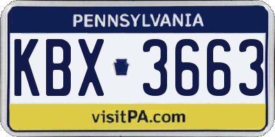 PA license plate KBX3663