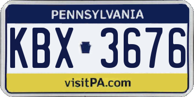 PA license plate KBX3676