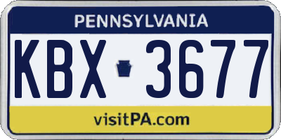 PA license plate KBX3677