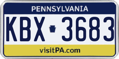 PA license plate KBX3683