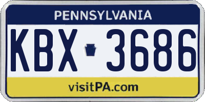 PA license plate KBX3686