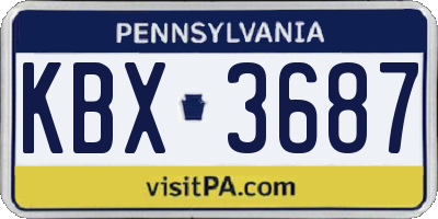 PA license plate KBX3687