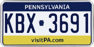 PA license plate KBX3691