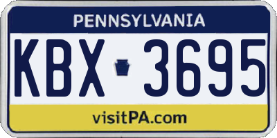PA license plate KBX3695