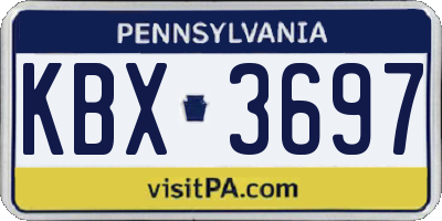 PA license plate KBX3697