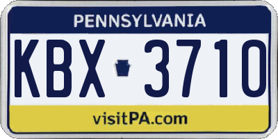 PA license plate KBX3710