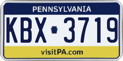 PA license plate KBX3719